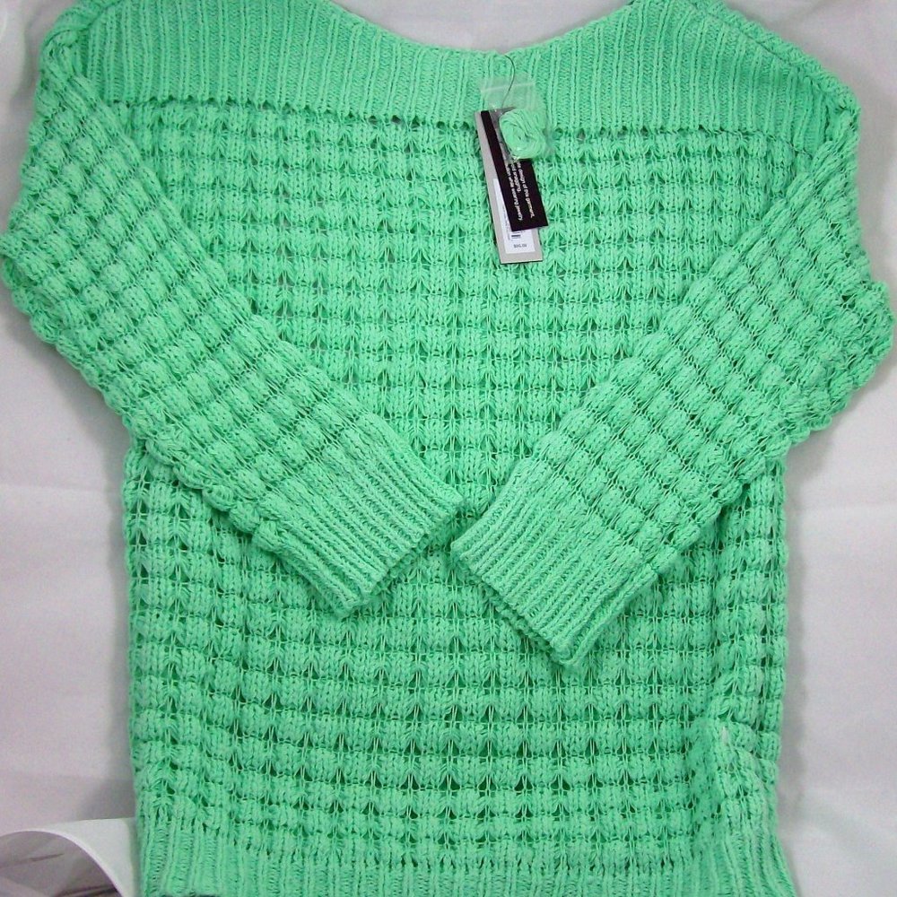 Apt. 9 Vivid Mint Open-Stitch Sweater - Picture 4 of 4